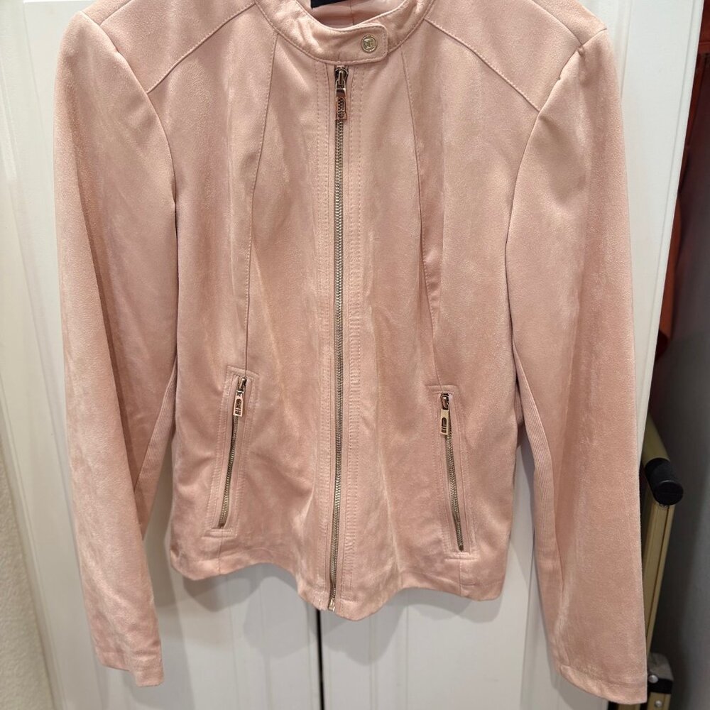 NWOT Blush Faux Suede Moto Jacket